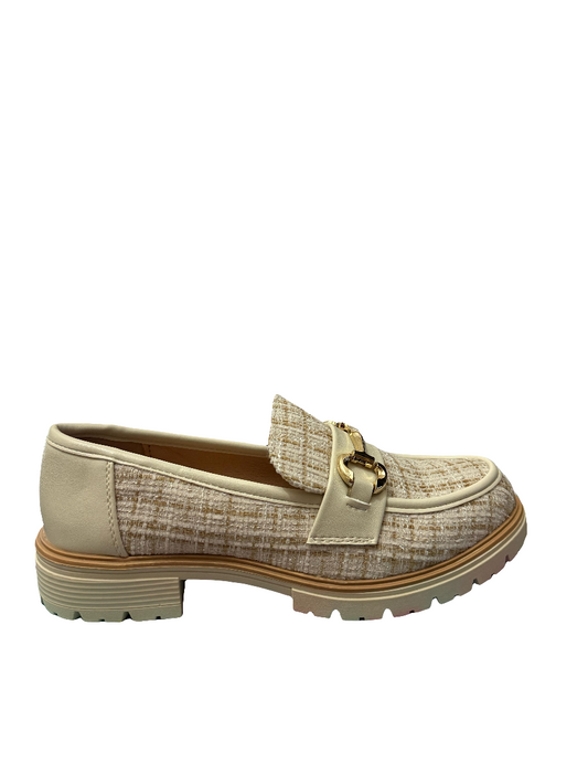 Carmen-mocassino bianco beige