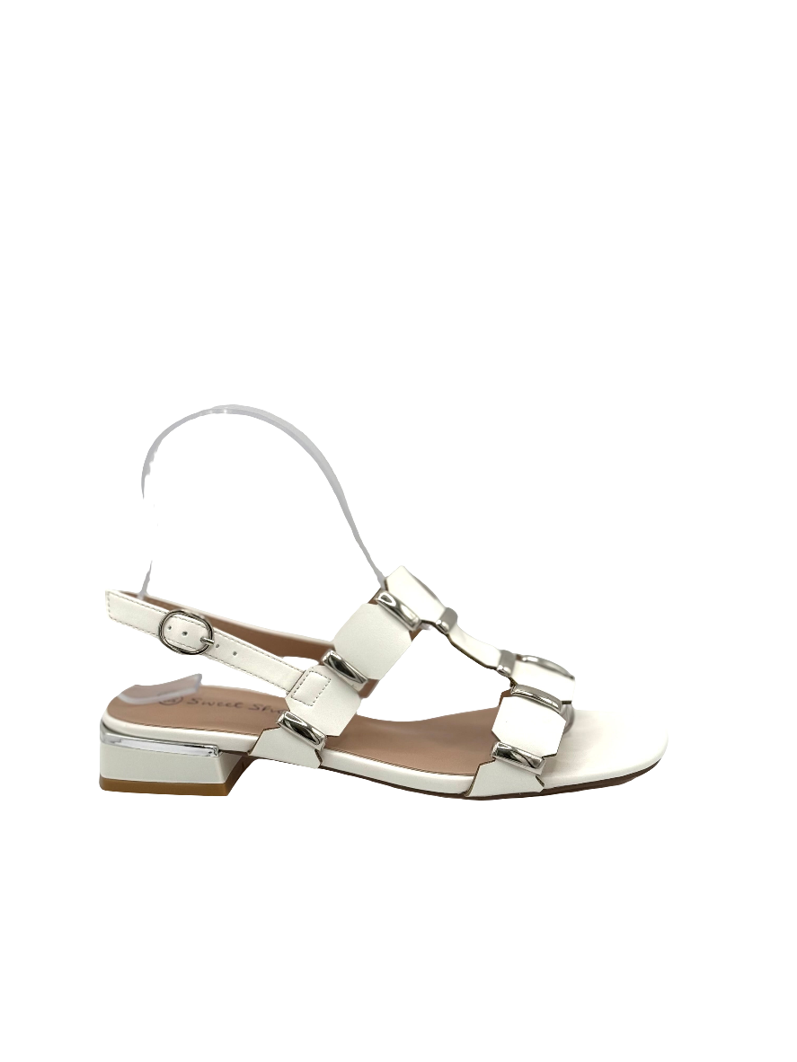 Chanel-sandalo basso bianco elegante